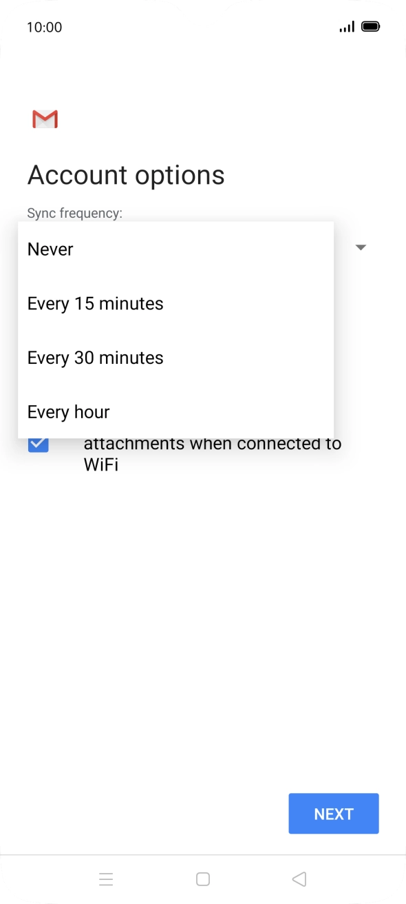 Press the required setting. Press the required setting.