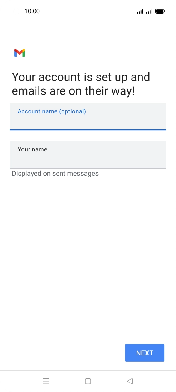 Press the field below 'Your name' and key in the required sender name. Press the field below 'Your name' and key in the required sender name.