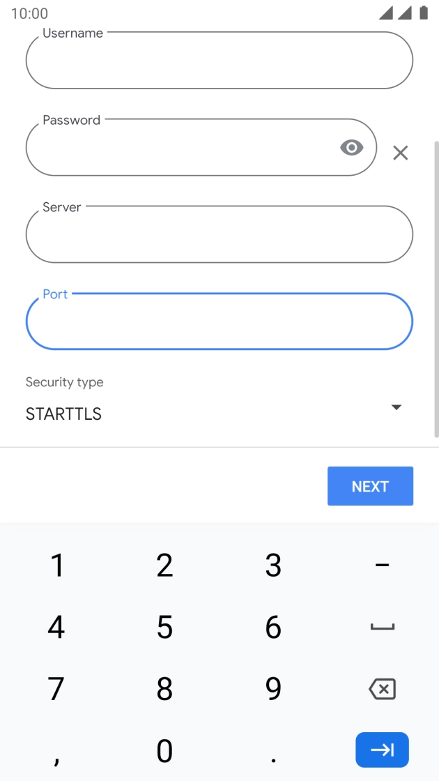 Press the drop down list below 'Security type'. Press the drop down list below 'Security type'.