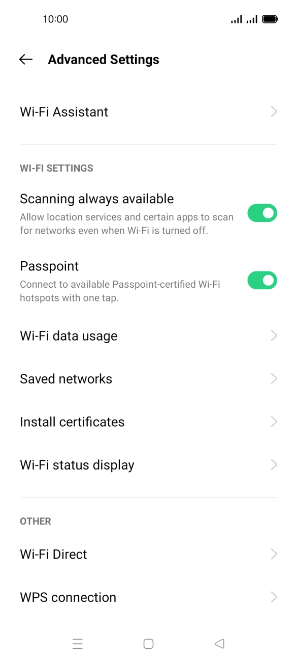 Press Wi-Fi Assistant. Press Wi-Fi Assistant.