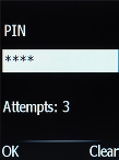 Key in your SIM PIN and press OK. The default SIM PIN is 0000.