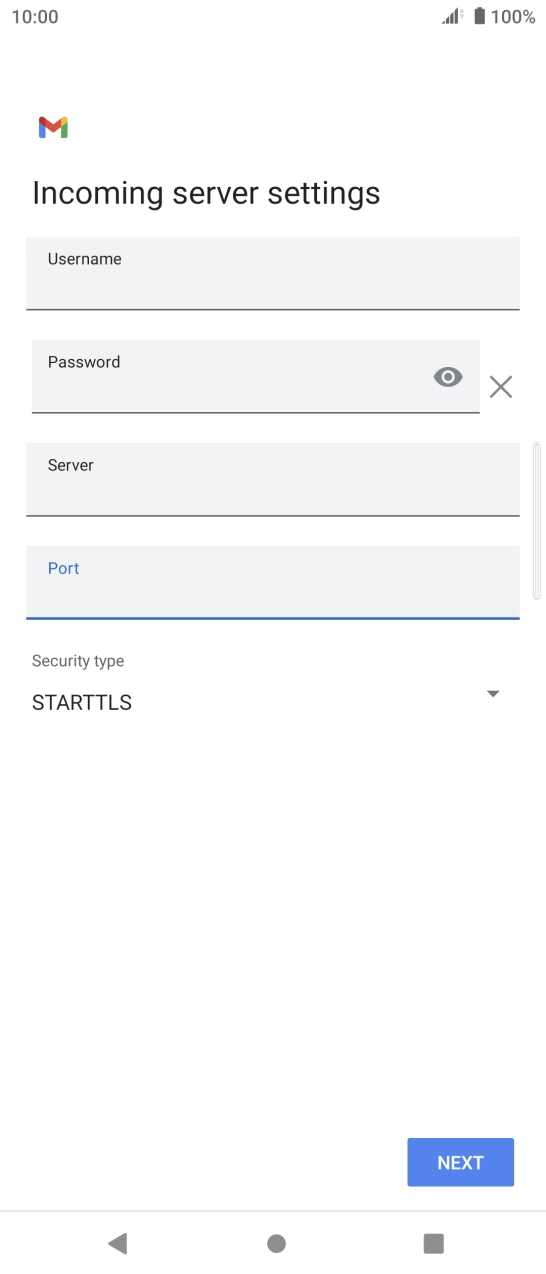 Press the drop down list below 'Security type'. Press the drop down list below 'Security type'.