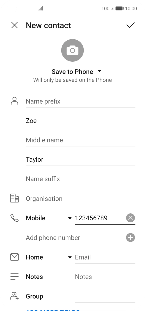 Press the confirm icon.