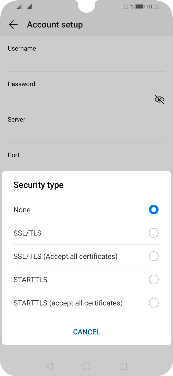 Press None to turn off the function.