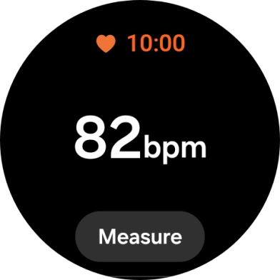 Press Measure and wait while your smartwatch measures your heart rate. Press Measure and wait while your smartwatch measures your heart rate.