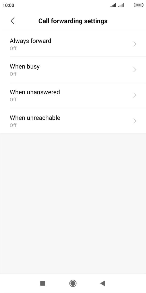 Press the required divert type.