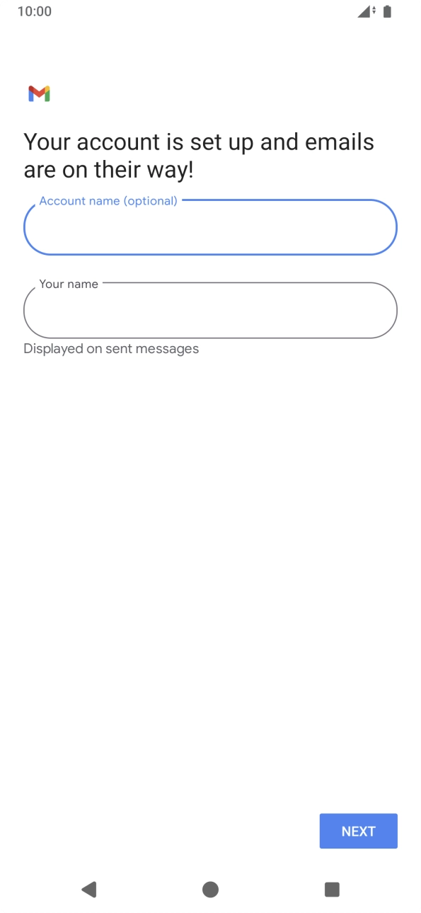 Press the field below 'Your name' and key in the required sender name. Press the field below 'Your name' and key in the required sender name.