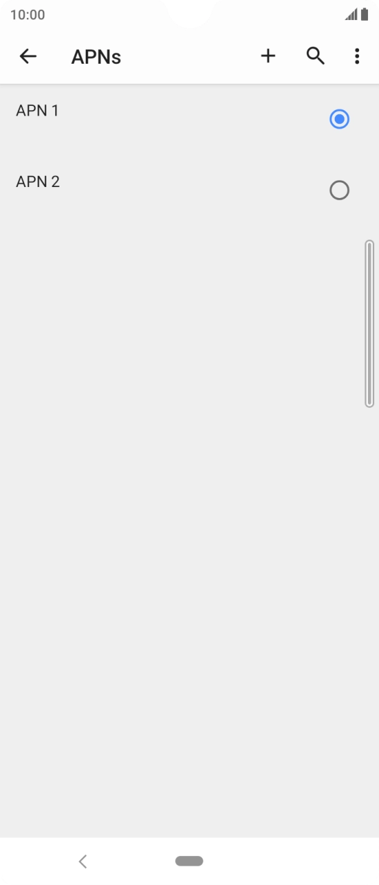 Press the field next to the data connection to activate it.