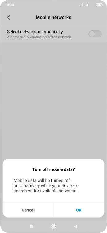 Press OK and your phone will search for networks.