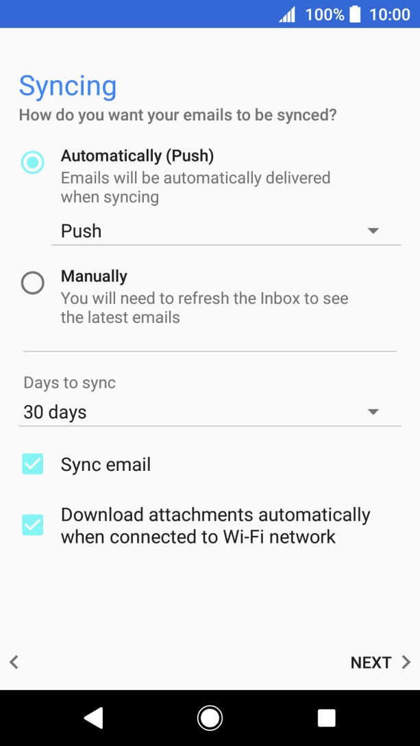 Press the drop down list below 'Automatically (Push)'. Press the drop down list below 'Automatically (Push)'.