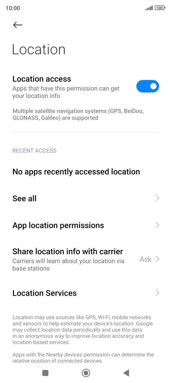 Press App location permissions.