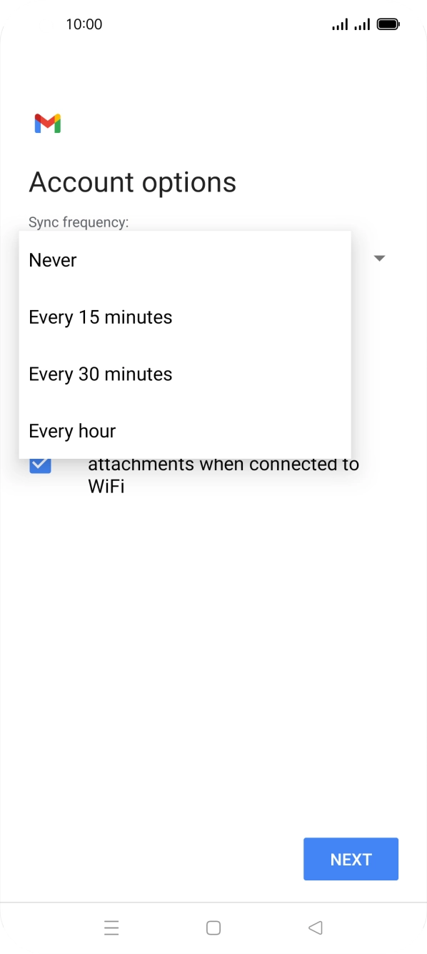 Press the required setting. Press the required setting.