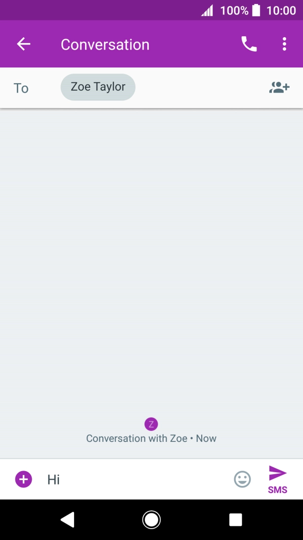 Press the send icon when you've finished your text message.