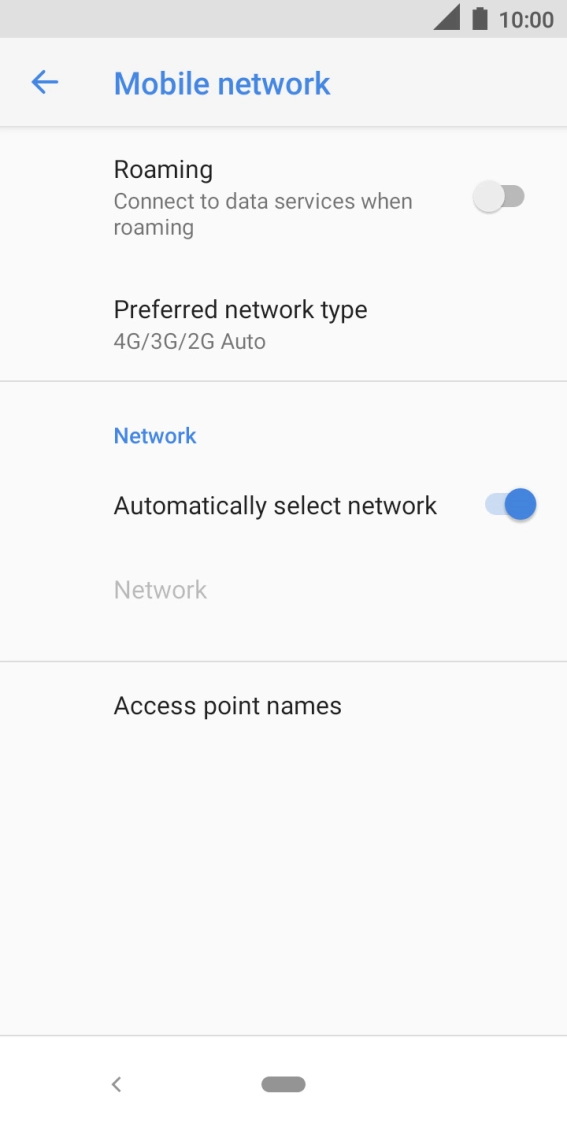 Press Preferred network type.