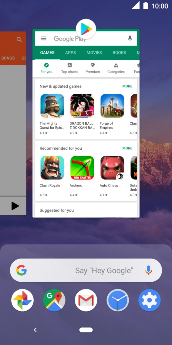 To end one running application, slide your finger upwards on the required application.