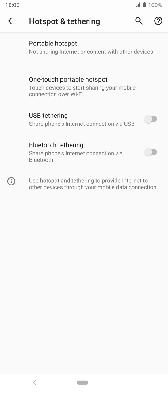 Press Portable hotspot.