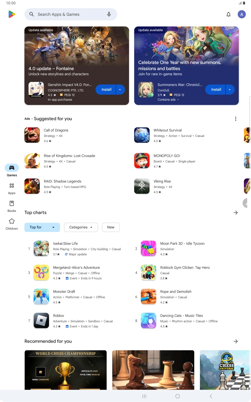 Press the search field. Press the search field.