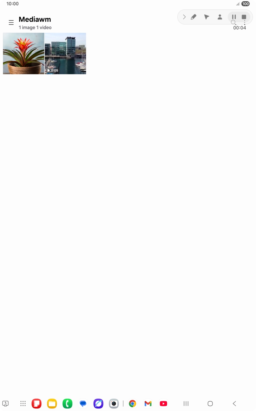 Press the stop icon to stop the recording.