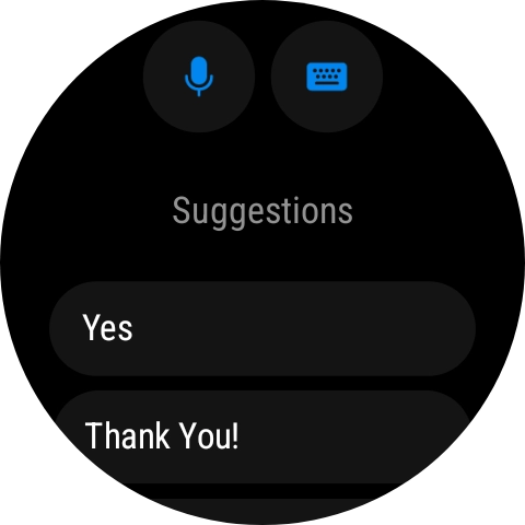 Press the microphone icon and follow the instructions on the screen to record and send the required reply.
