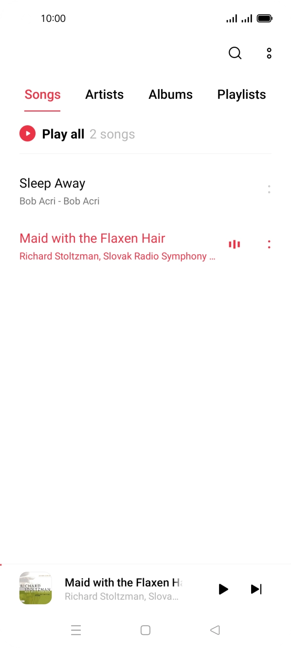 Press the song title at the bottom of the screen.