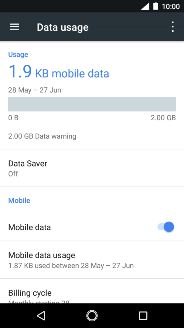 The total data usage is displayed.