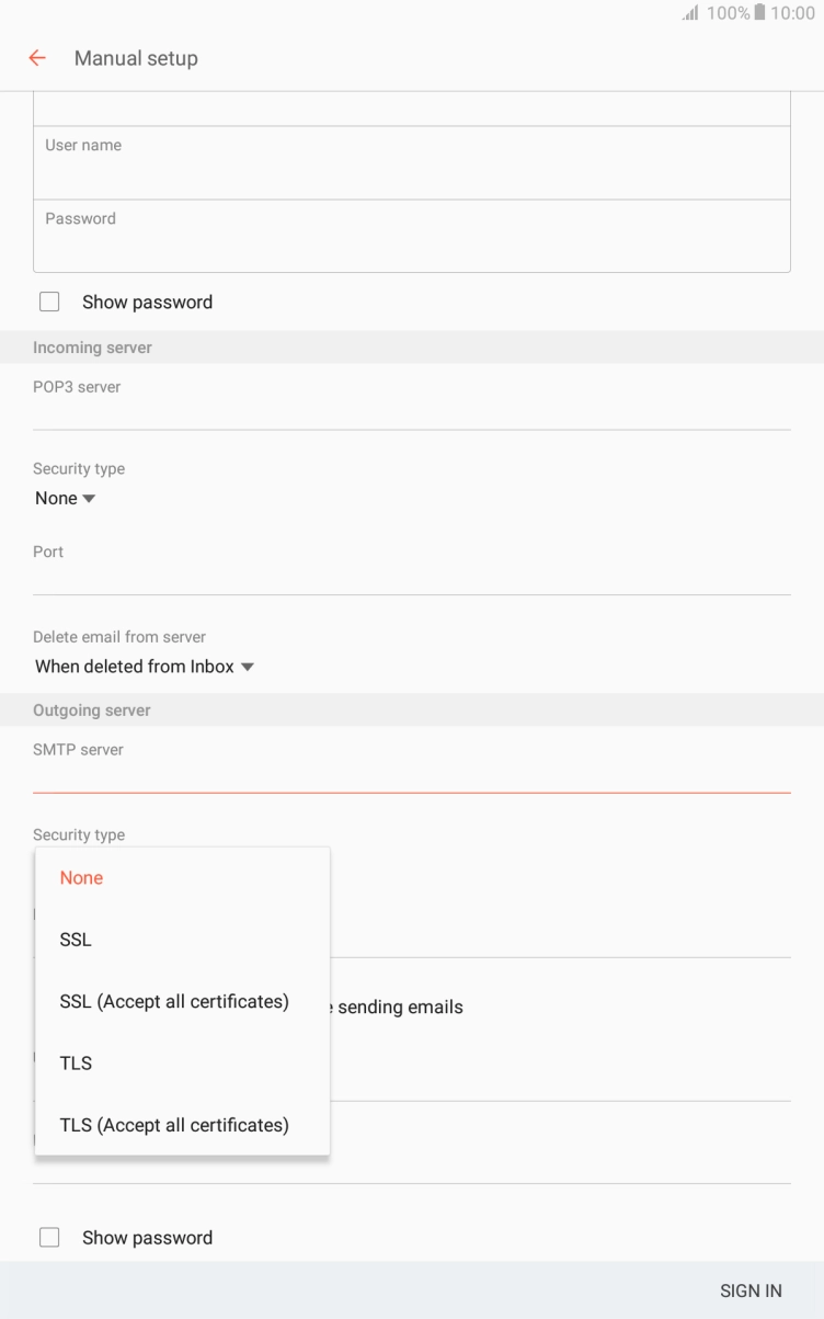 Press None to turn off the function.