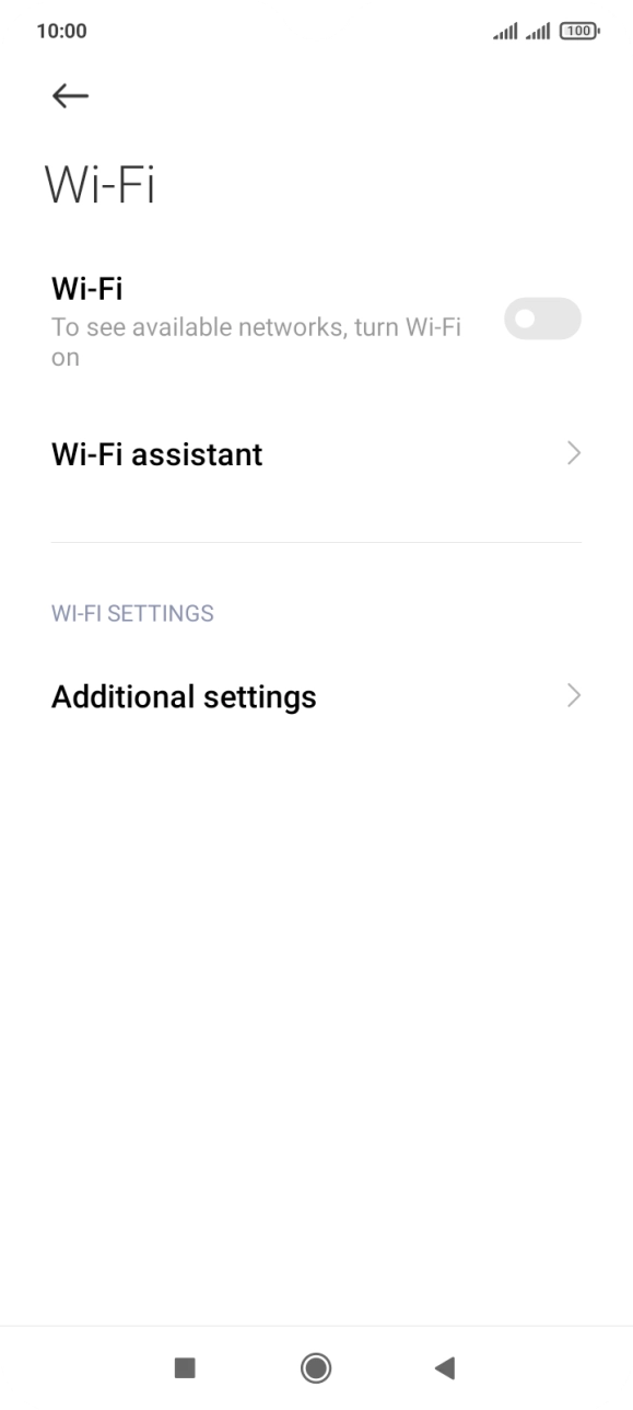 Press the indicator next to 'Wi-Fi' to turn on the function. Press the indicator next to 'Wi-Fi' to turn on the function.