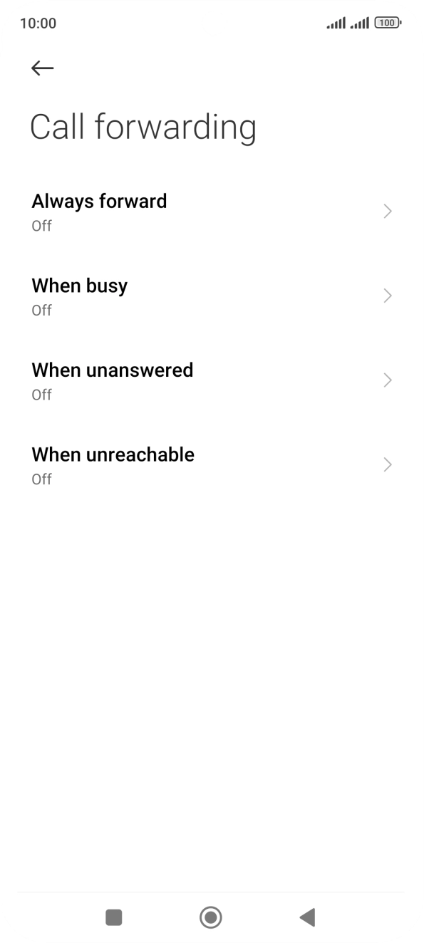 Press the required divert type.