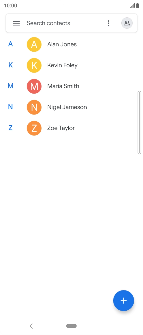 Press the new contact icon.