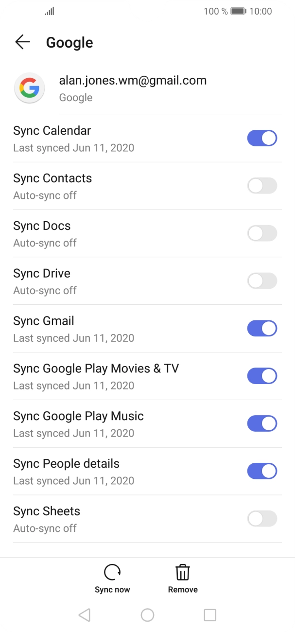 Press the indicator next to 'Sync Contacts' to turn on the function.