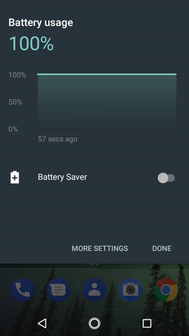 Press the indicator next to 'Battery Saver' to turn the function on or off.