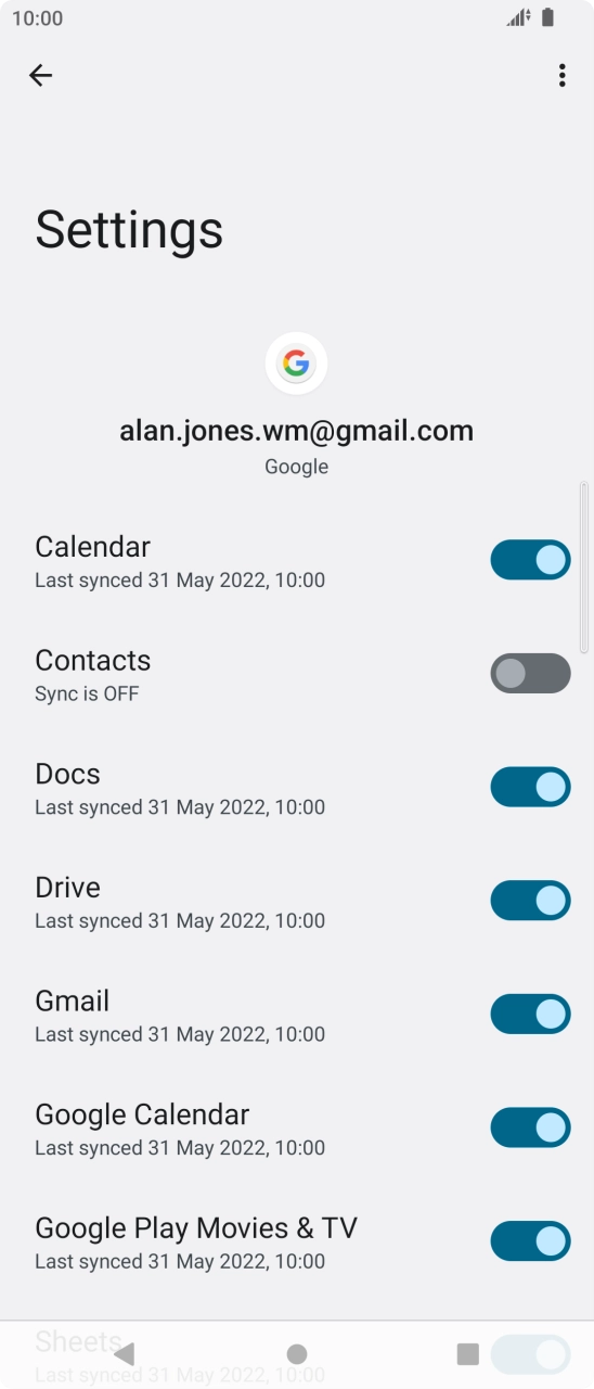 Press the indicator next to 'Contacts' to turn on the function.