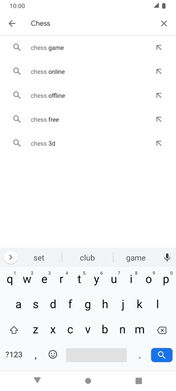 Key in the name or subject of the required app and press the search icon.