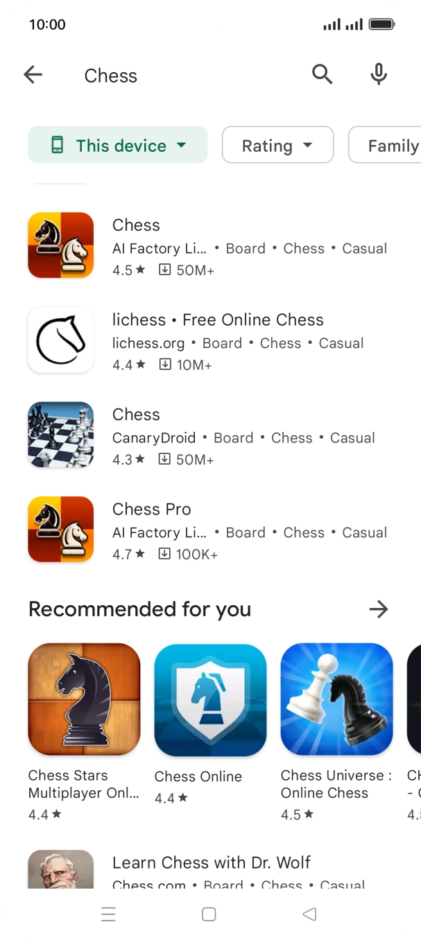 Press the required app.