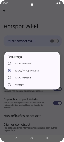 Prima WPA3-Personal para proteger o hotspot Wi-Fi com uma password.
