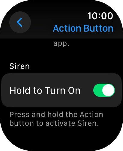 Press the indicator next to 'Hold to Turn On' to turn the function on or off.