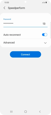 Key in the password for the WiFi network and press Connect.