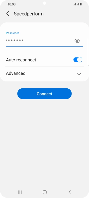 Key in the password for the WiFi network and press Connect.