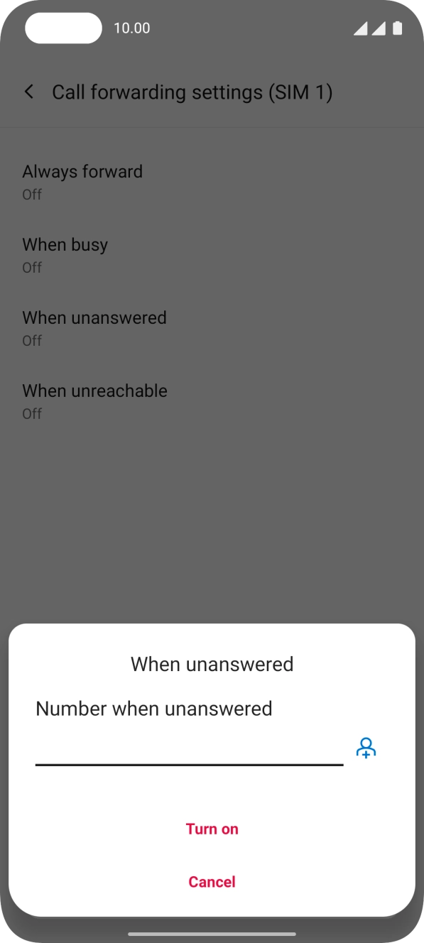 Key in 901 and press Turn on.