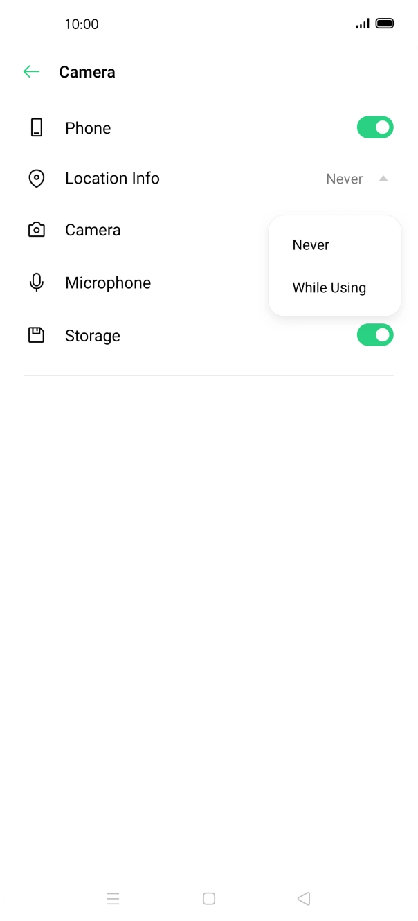 Press the required setting. Press the required setting.