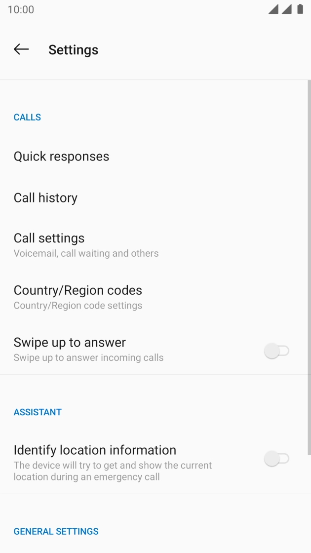 Press Call settings. Press Call settings.