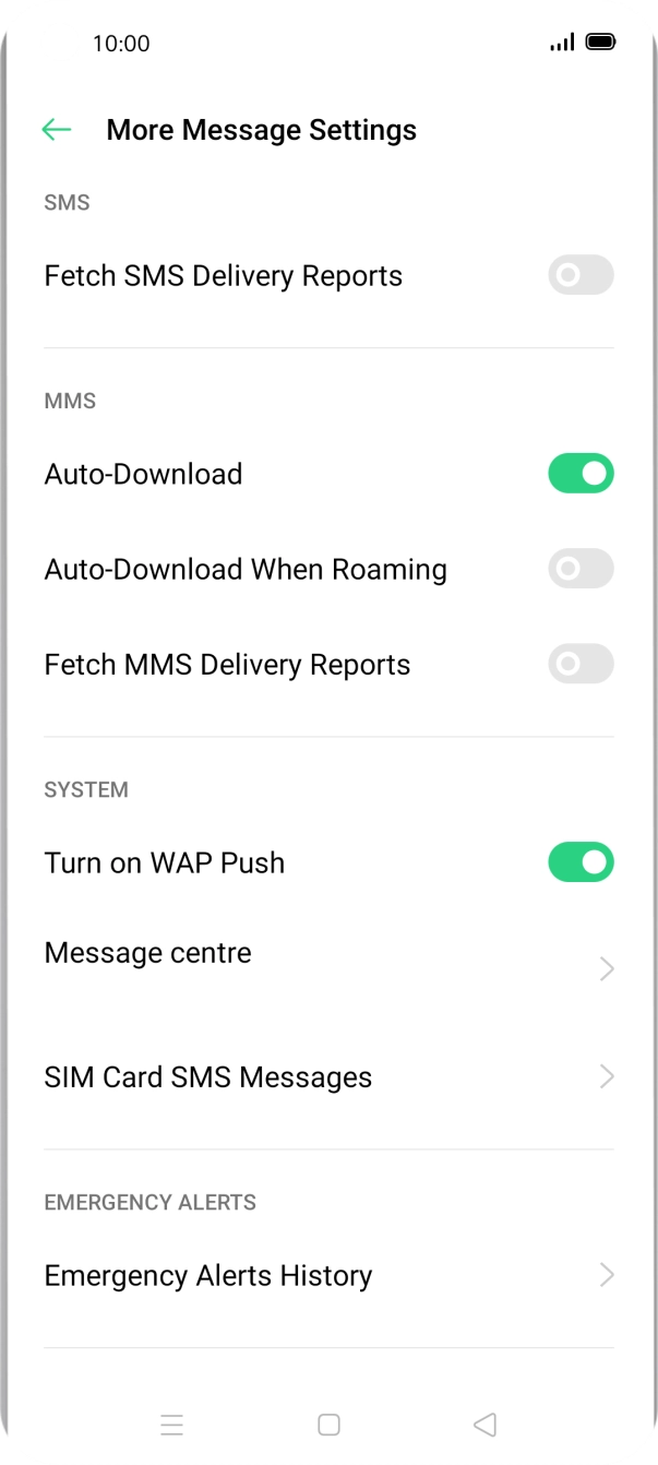 Press Message centre. Press Message centre.