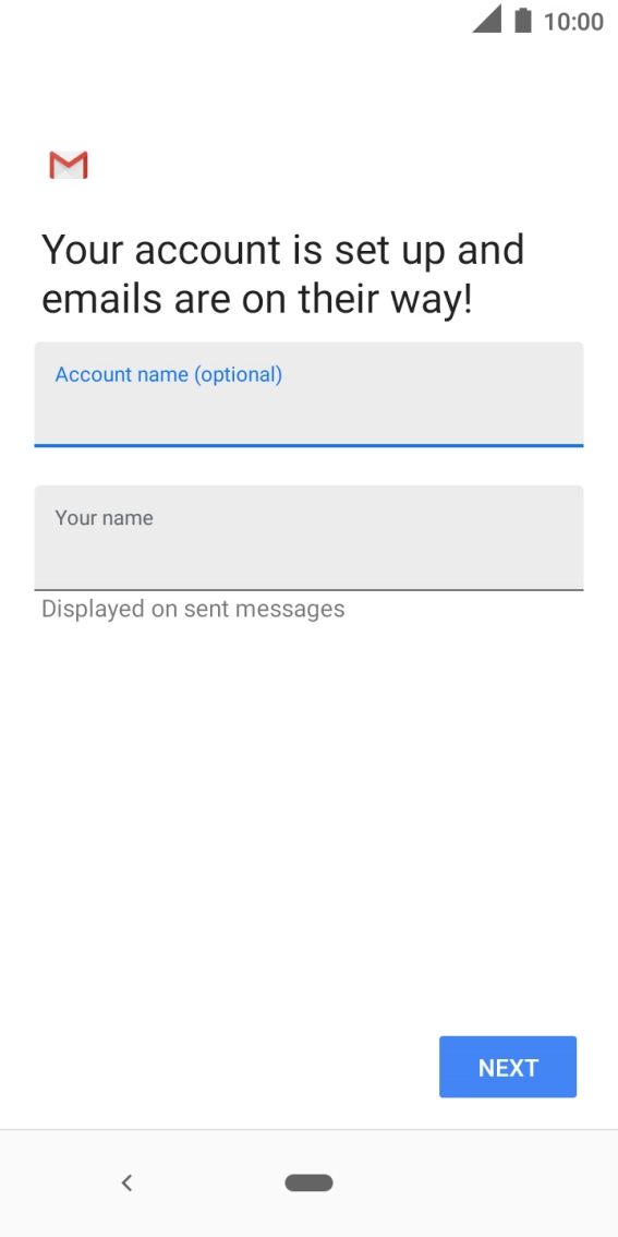 Press the field below 'Your name' and key in the required sender name. Press the field below 'Your name' and key in the required sender name.