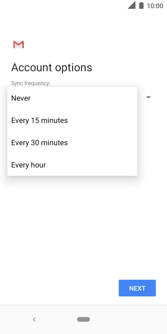 Press the required setting. Press the required setting.