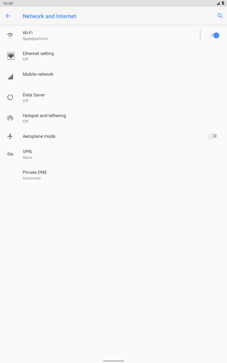 Press the indicator next to 'Aeroplane mode' to turn the function on or off.