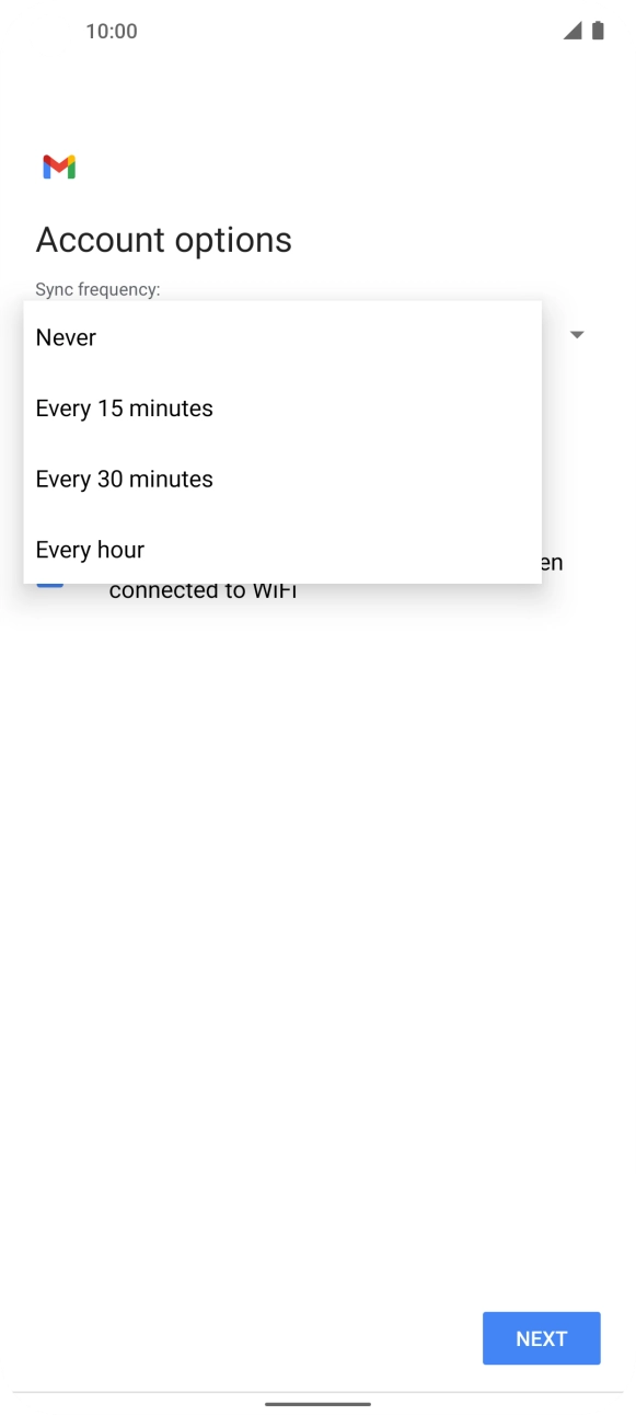 Press the required setting. Press the required setting.