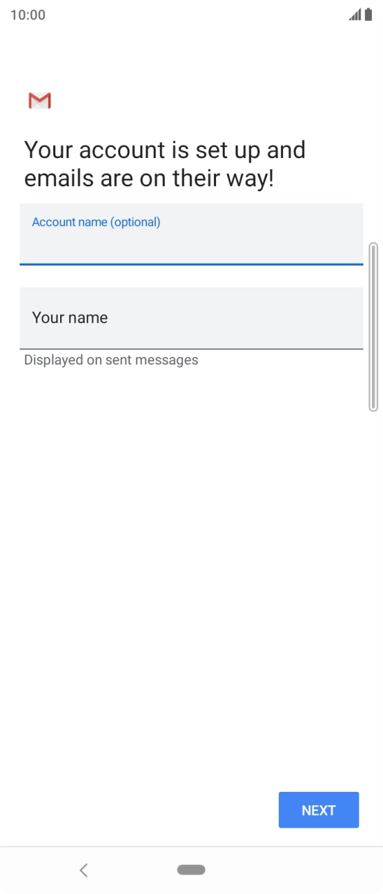 Press Your name and key in the required sender name.