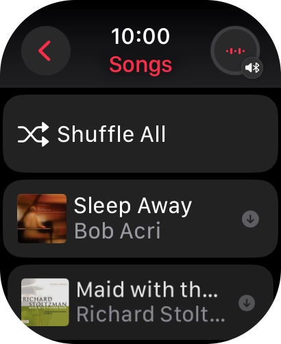 Go to the required category or playlist and press the required audio file.