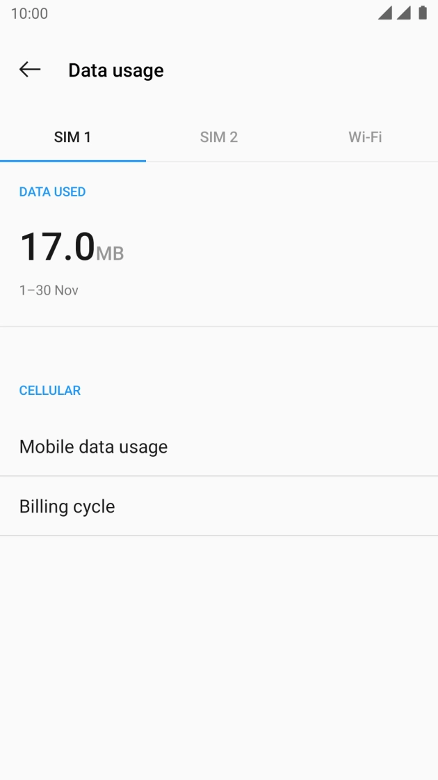 Press the required SIM.