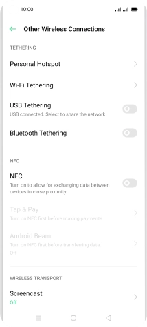 Press Personal Hotspot.